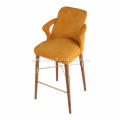 Italian light luxury yellow bar chair